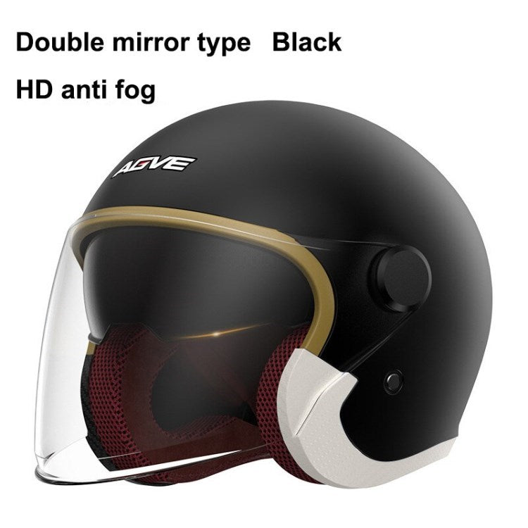 AGVE Safety Helmet Winter Warm Electric Motorcycle Helmet Dual Visor Full Face with Sun Shield for Men Women