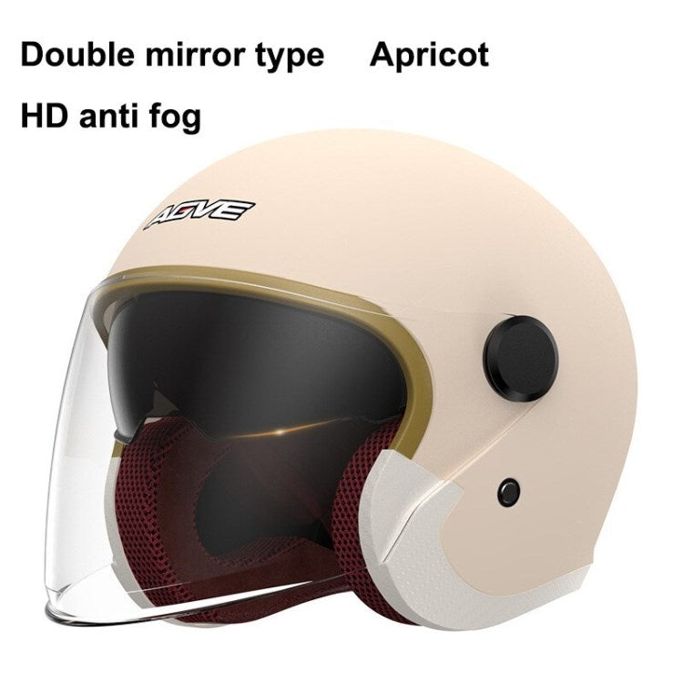 AGVE Safety Helmet Winter Warm Electric Motorcycle Helmet Dual Visor Full Face with Sun Shield for Men Women