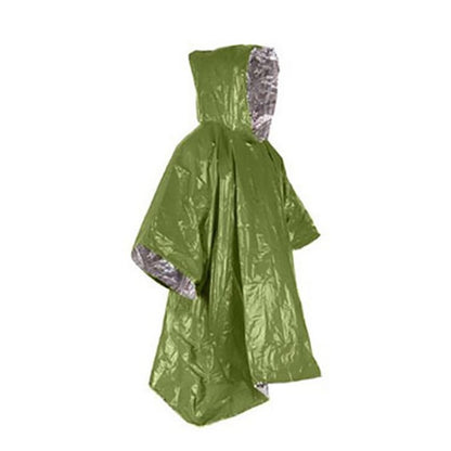 Portable Outdoor Emergency Raincoat Reflective Warm Thermal Rain Poncho