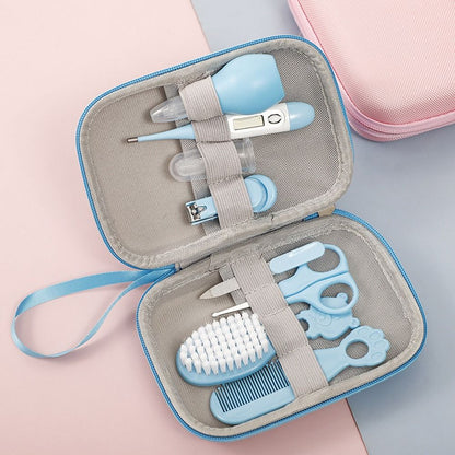 JC08  8-in-1 Baby Nail Clipper Kit Thermometer Nasal Aspirator Comb Brush Infant Baby Nail Care Set