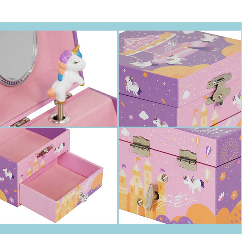 Jewelry Storage Box Girls Music Box Ornament Organizer Birthday Gift Table Decoration Cute Toy