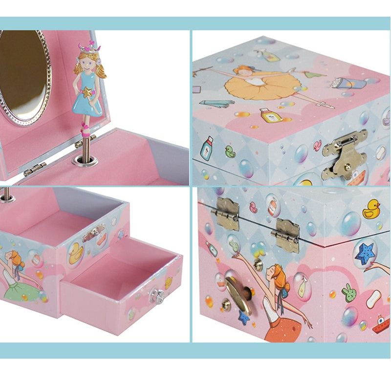 Jewelry Storage Box Girls Music Box Ornament Organizer Birthday Gift Table Decoration Cute Toy