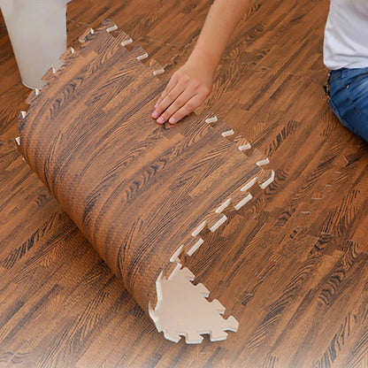 4Pcs 60*60*1.2cm Children Crawling Mat Wood Grain EVA Floor Mat Sports Protection Gym Non-slip Soft Foam Puzzle Rug