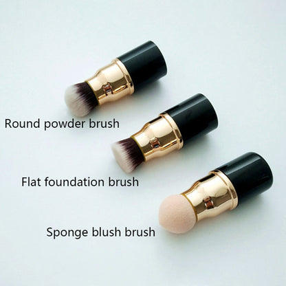 3-in-1 Makeup Brush Foundation Loose Powder Brush Sponge Egg Portable Makeup Tool