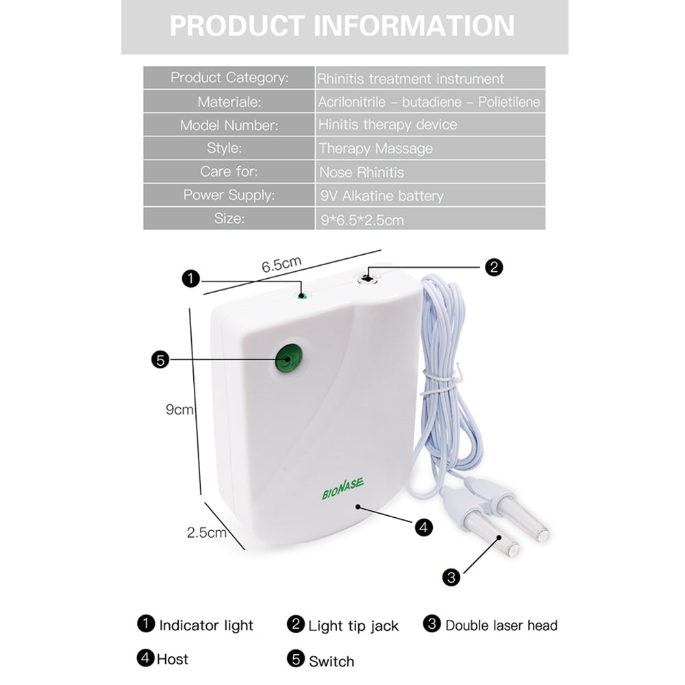 Nose Health Care Allergy Reliever Rhinitis Sinusitis Cure Massager Laser Infrared Therapy Instrument