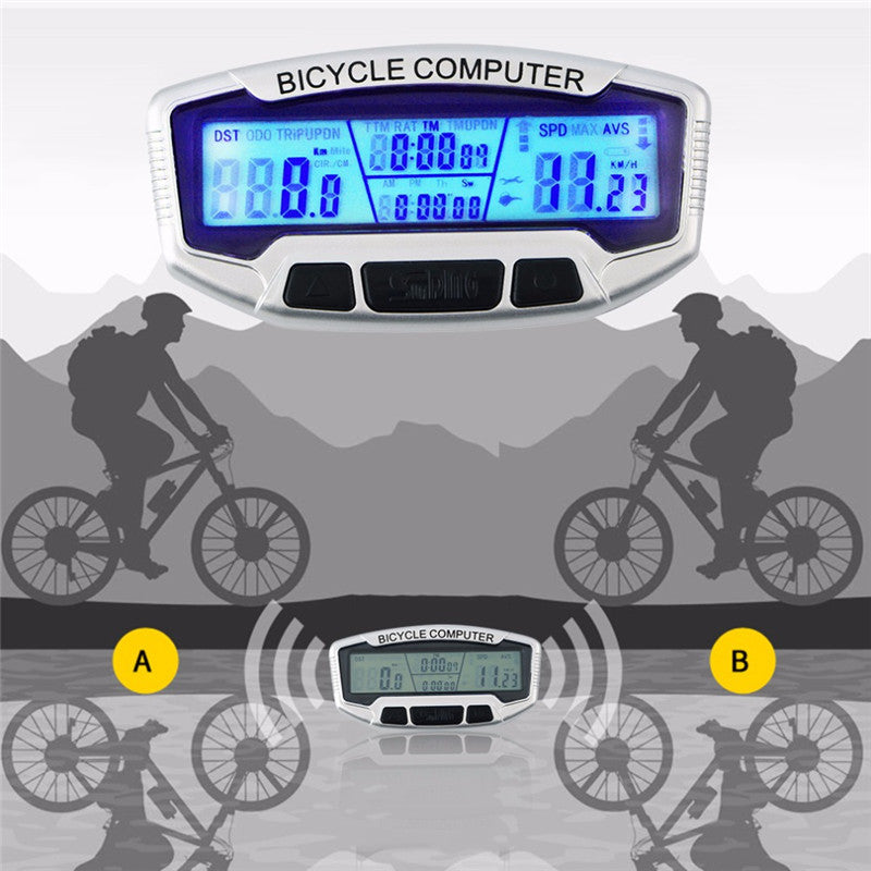 SUNDING SD-558A Wired Waterproof LCD Bicycle Bike Computer Odometer