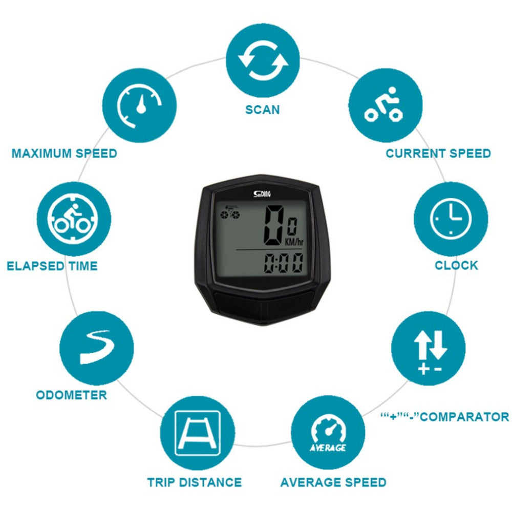 SUNDING SD-581 Bike Wired Stopwatch Bicycle Multi-function Computer Speedometer