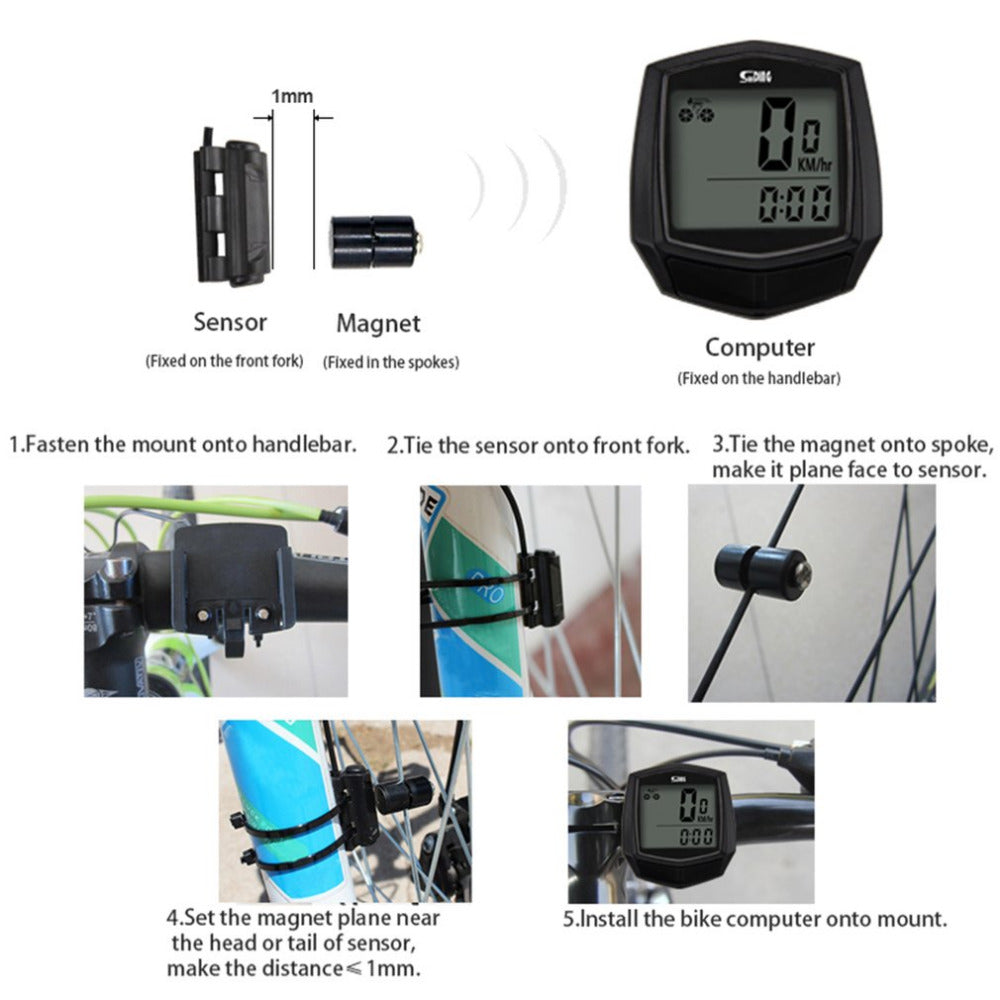 SUNDING SD-581 Bike Wired Stopwatch Bicycle Multi-function Computer Speedometer