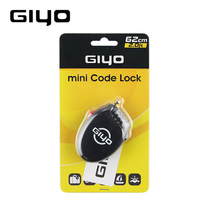 GIYO Multi-function Mini Cable Bicycle Lock Anti Theft Code Helmet Lock