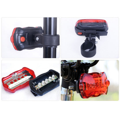 WJ-101 5 LED Bicycle Front Light+Tail Light Set Waterproof MTB Bike Rear Light Cycling Lamp Flashlight