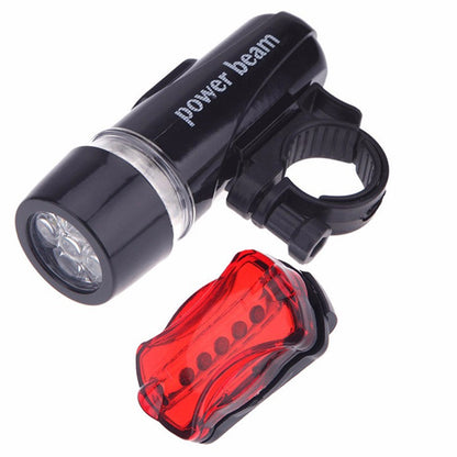 WJ-101 5 LED Bicycle Front Light+Tail Light Set Waterproof MTB Bike Rear Light Cycling Lamp Flashlight