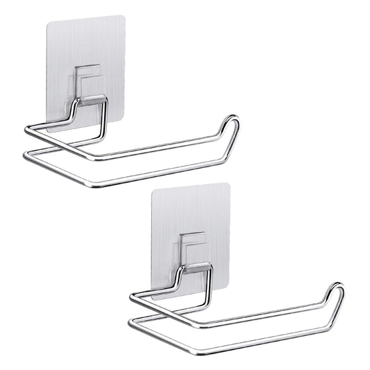 2PCS Wall Mount Stainless Steel Adhesive Paper Towel Tissue Holder