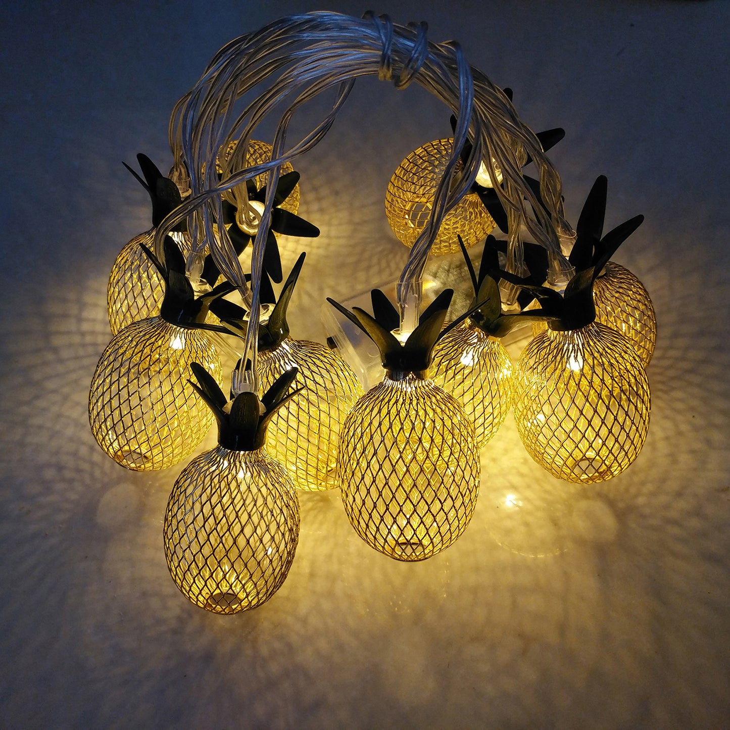 1.5M Pineapple String Lights 10-LED Fairy String Lights Battery Operated for Christmas Home Decoration