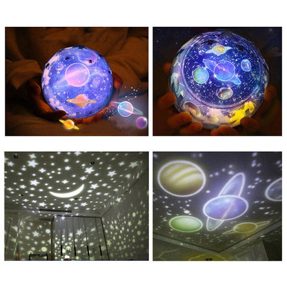 LED Night Light Colorful Starry Sky Planet Magic Star Moon Projector Universe LED Lamp Rotate Baby Nursery Light