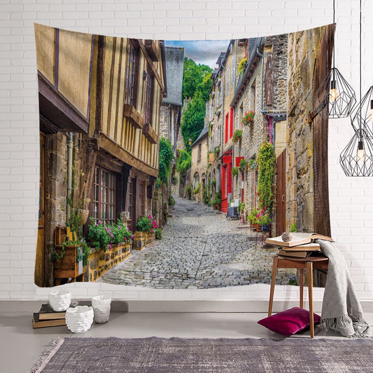 Graceful Nordic Natural Scenery Blanket Wall Hanging Curtain, Size: 200x150cm