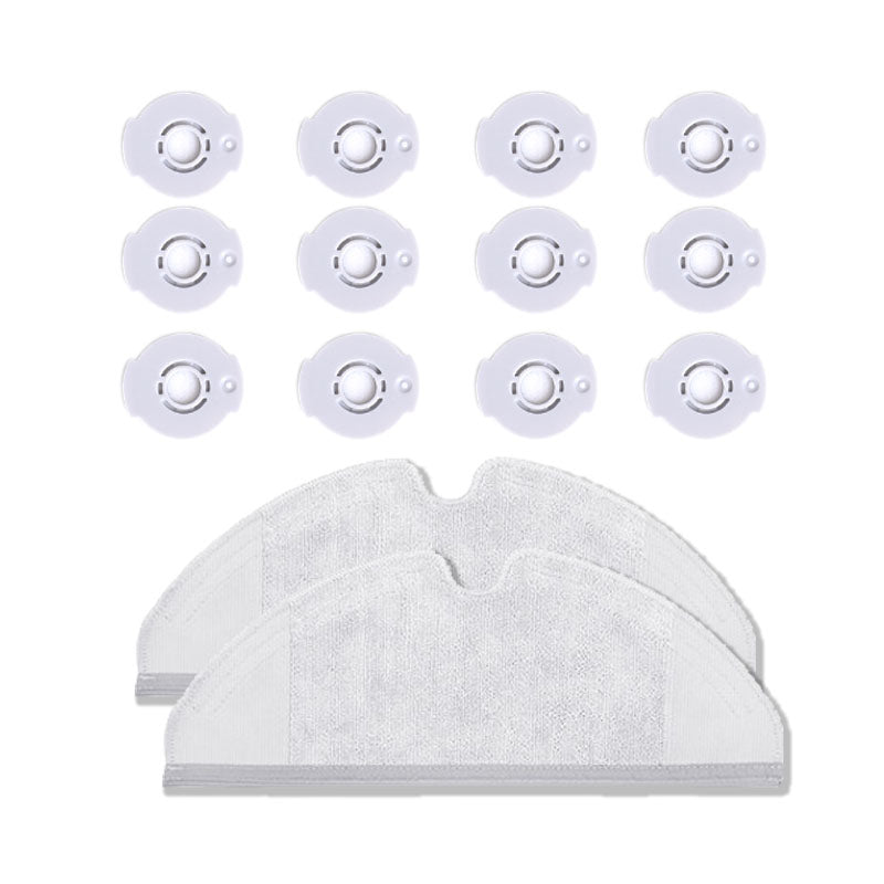 12 Water Tank Filters + 2 Mop Cloth Set for Xiaomi Mijia Xiaowa Roborock Vacuum Cleaner