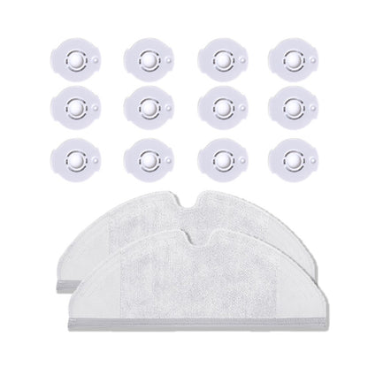 12 Water Tank Filters + 2 Mop Cloth Set for Xiaomi Mijia Xiaowa Roborock Vacuum Cleaner