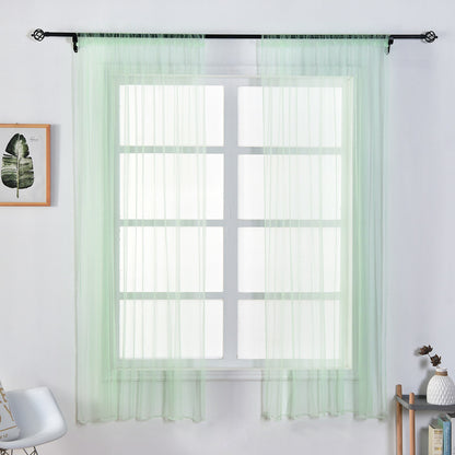 1x1.5m Transparent Curtain Window Tulle Drape Sheer for Living Room Bedroom 