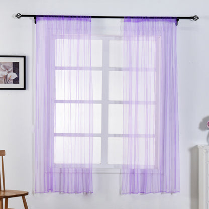 1x1.5m Transparent Curtain Window Tulle Drape Sheer for Living Room Bedroom 