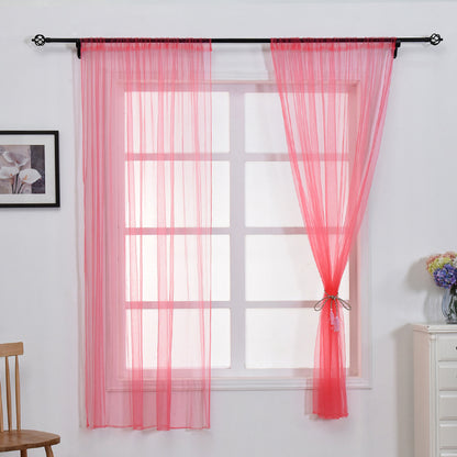 1x1.5m Transparent Curtain Window Tulle Drape Sheer for Living Room Bedroom 