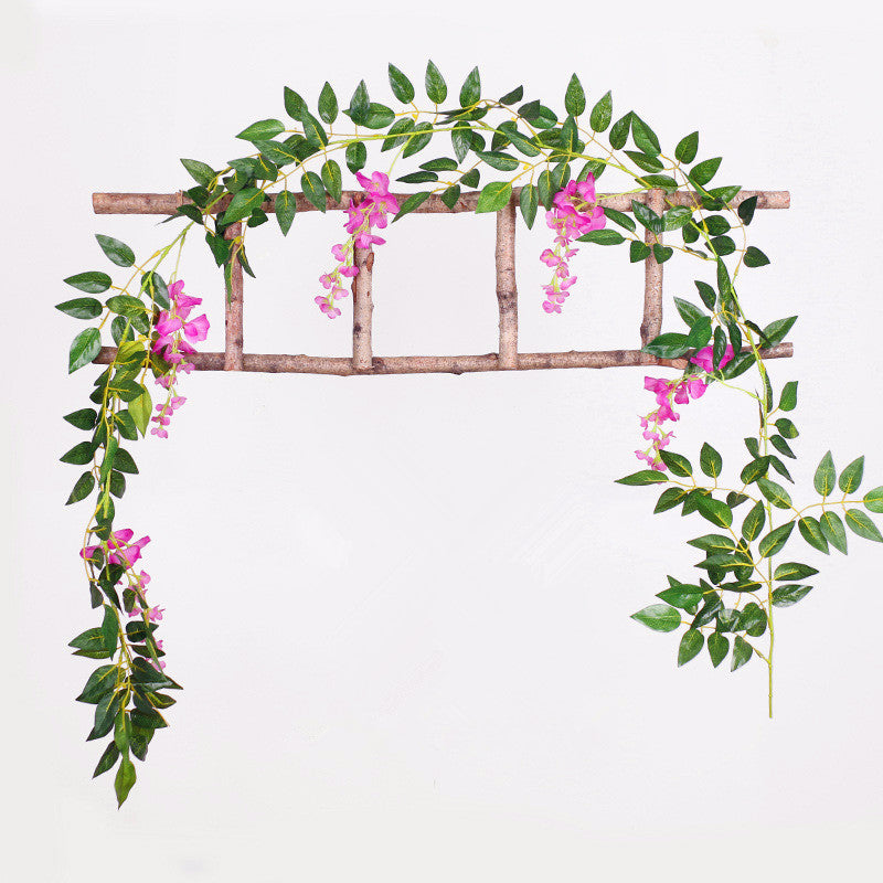 2m Artificial Wisteria Vine Garland Plant Foliage Outdoor/Home Trailing Flower