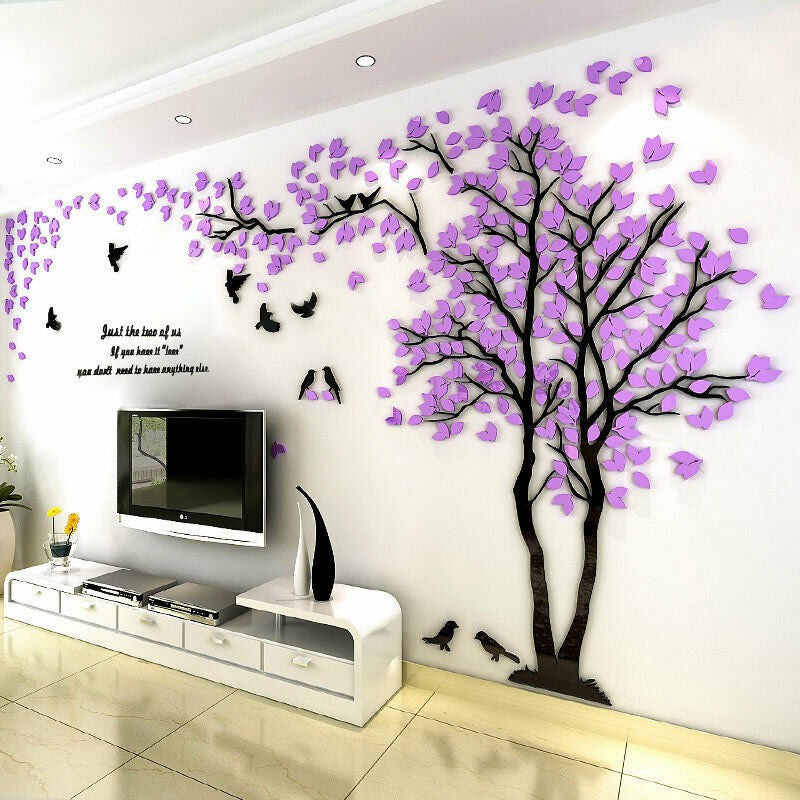 3D Flower Tree Home Room Art Decor DIY Wall Sticker Removable Decal Vinyl Mural