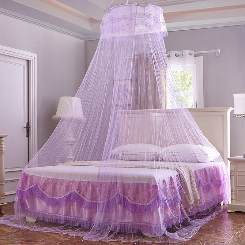 Princess Castle Round Dome Mosquito Net for 1.8m Bed Insect Protection