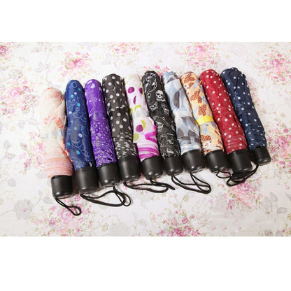 YS-D Flower Cloth Mixed Color Triple-fold Mini Small Portable Umbrella