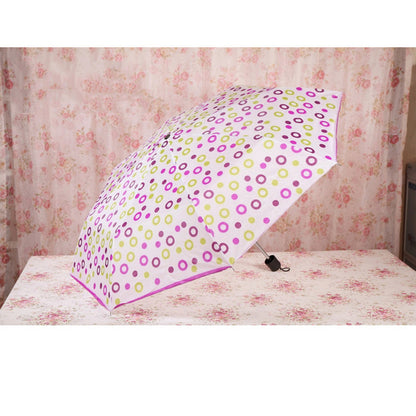 YS-D Flower Cloth Mixed Color Triple-fold Mini Small Portable Umbrella