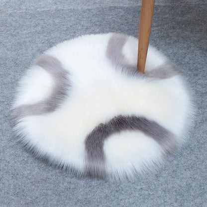 Wool Fur Imitation Mat Carpet  Luxury Round Rug Plush 50x50cm