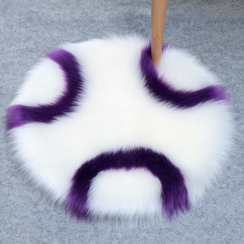 Wool Fur Imitation Mat Carpet  Luxury Round Rug Plush 50x50cm