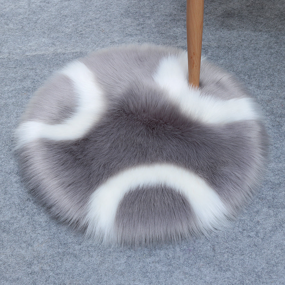 Wool Fur Imitation Mat Carpet  Luxury Round Rug Plush 50x50cm