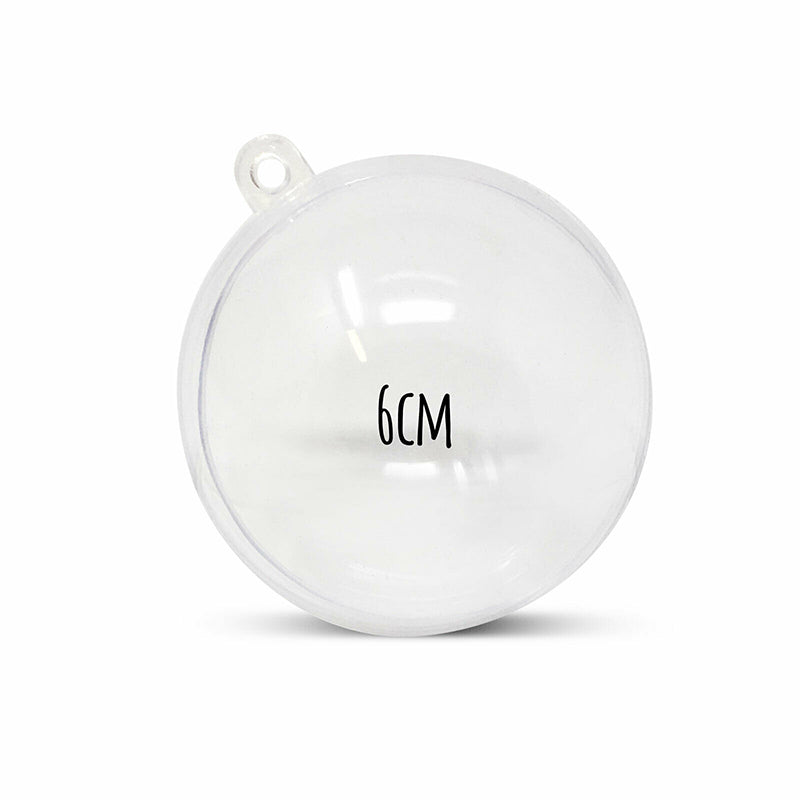 6cm Clear Plastic Ball Christmas Decoration Hanging Ball