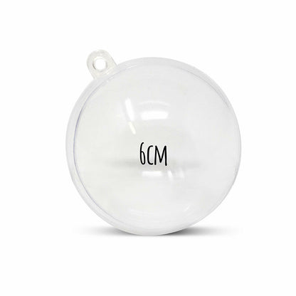 6cm Clear Plastic Ball Christmas Decoration Hanging Ball