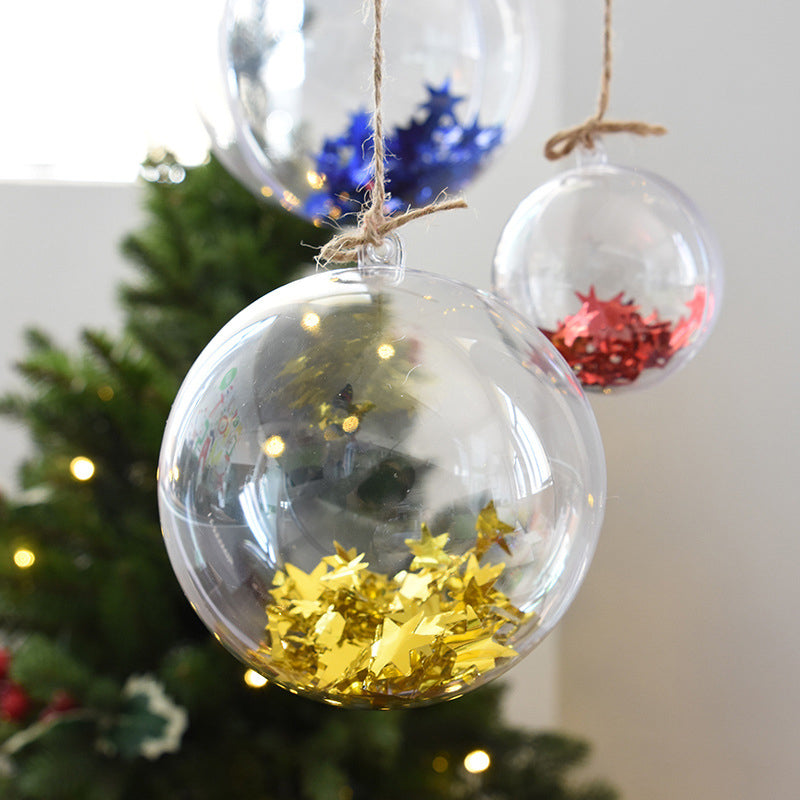 6cm Clear Plastic Ball Christmas Decoration Hanging Ball