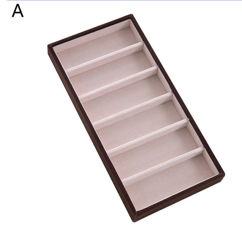 6 Compartments Eyeglass Display Wood Organizer Sunglass Storage Box