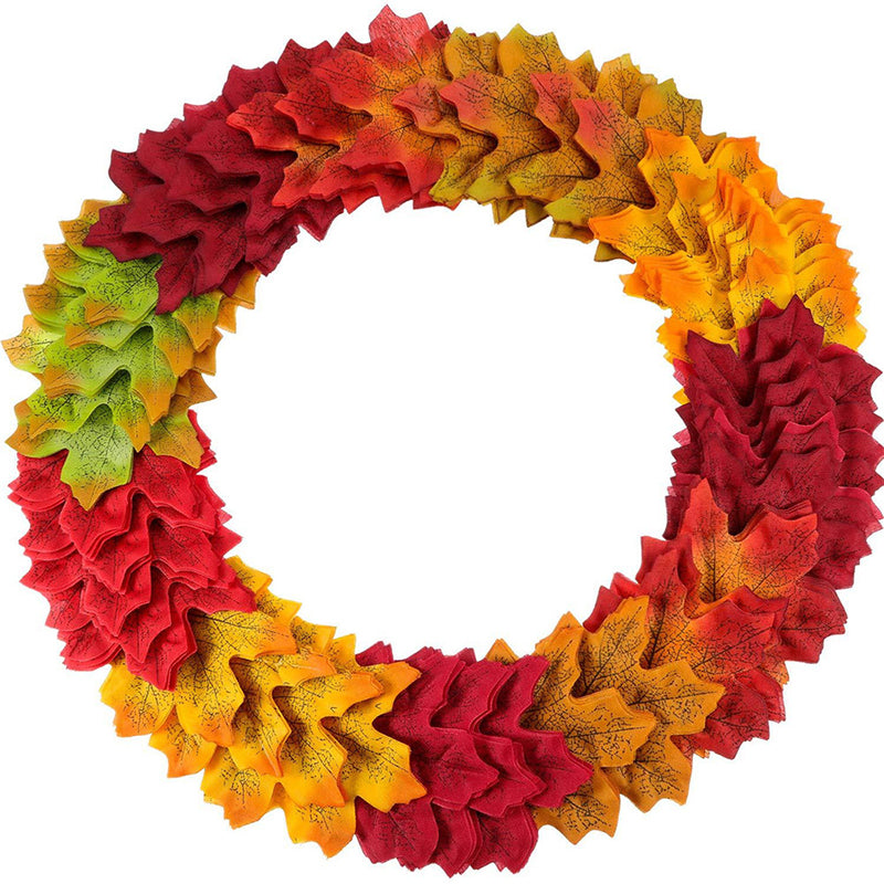 300PCS/Set Artificial Autumn Maple Leaves Mixed Colored Leaf