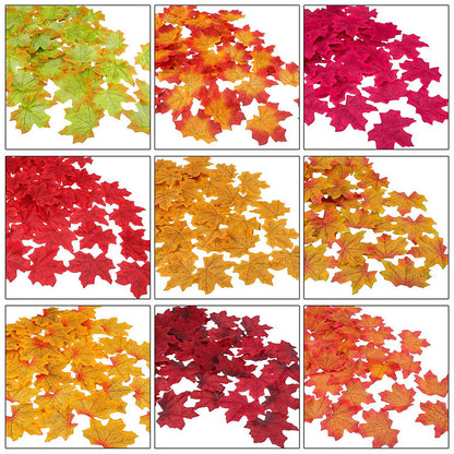 300PCS/Set Artificial Autumn Maple Leaves Mixed Colored Leaf