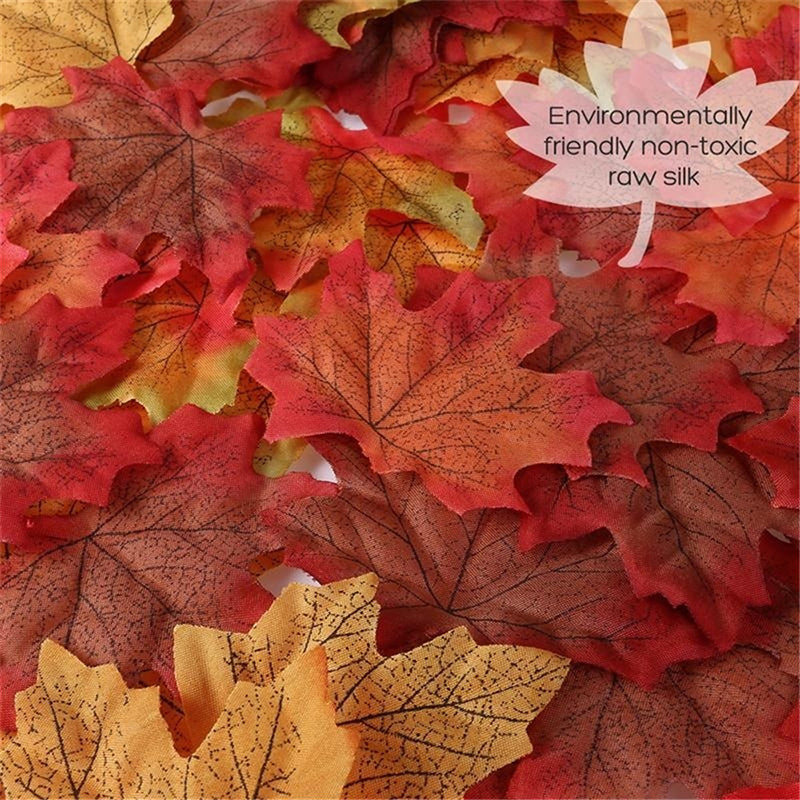 300PCS/Set Artificial Autumn Maple Leaves Mixed Colored Leaf