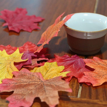 300PCS/Set Artificial Autumn Maple Leaves Mixed Colored Leaf