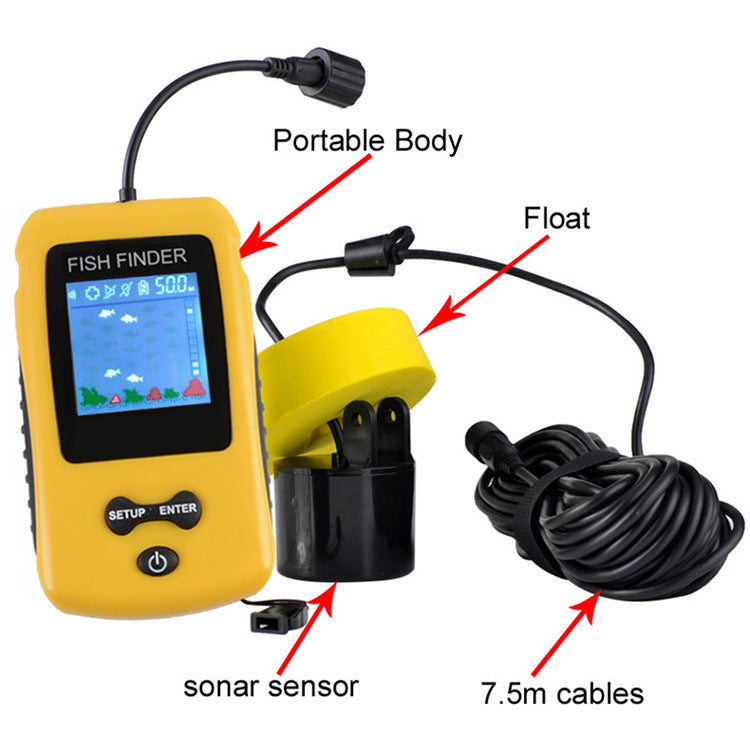 Portable Sonar Ultrasonic Wired Fish Finder with HD LCD Screen