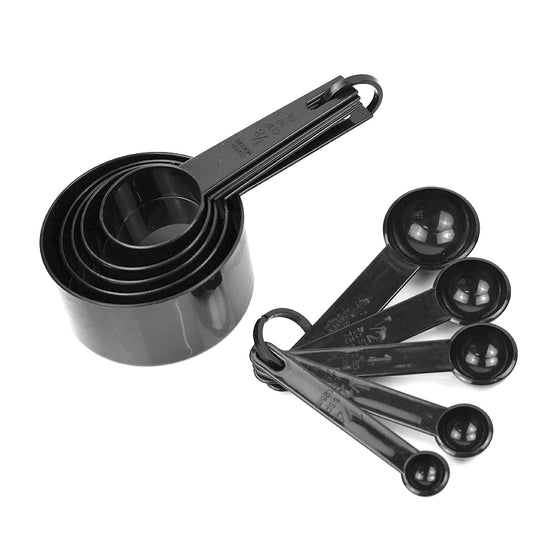 10 PCS Black Home Kitchen Baking Spoon Kit Tool Set