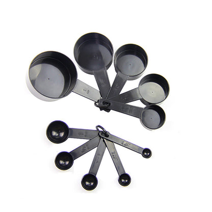 10 PCS Black Home Kitchen Baking Spoon Kit Tool Set