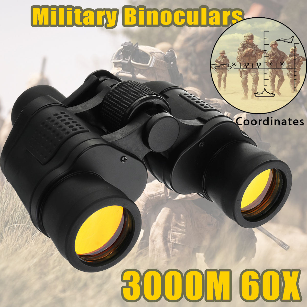 Night Vision 60x60 3000M HD Hunting Binoculars Telescope with Coordinates