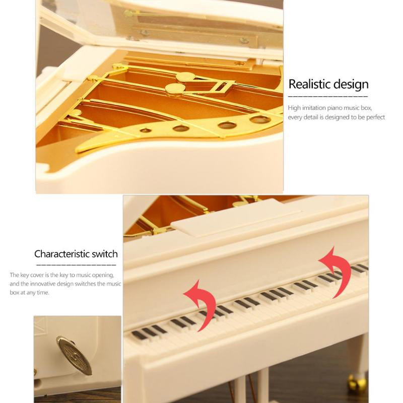 Romantic Piano Music Box Desktop Ornament Crafts for Room Decoration