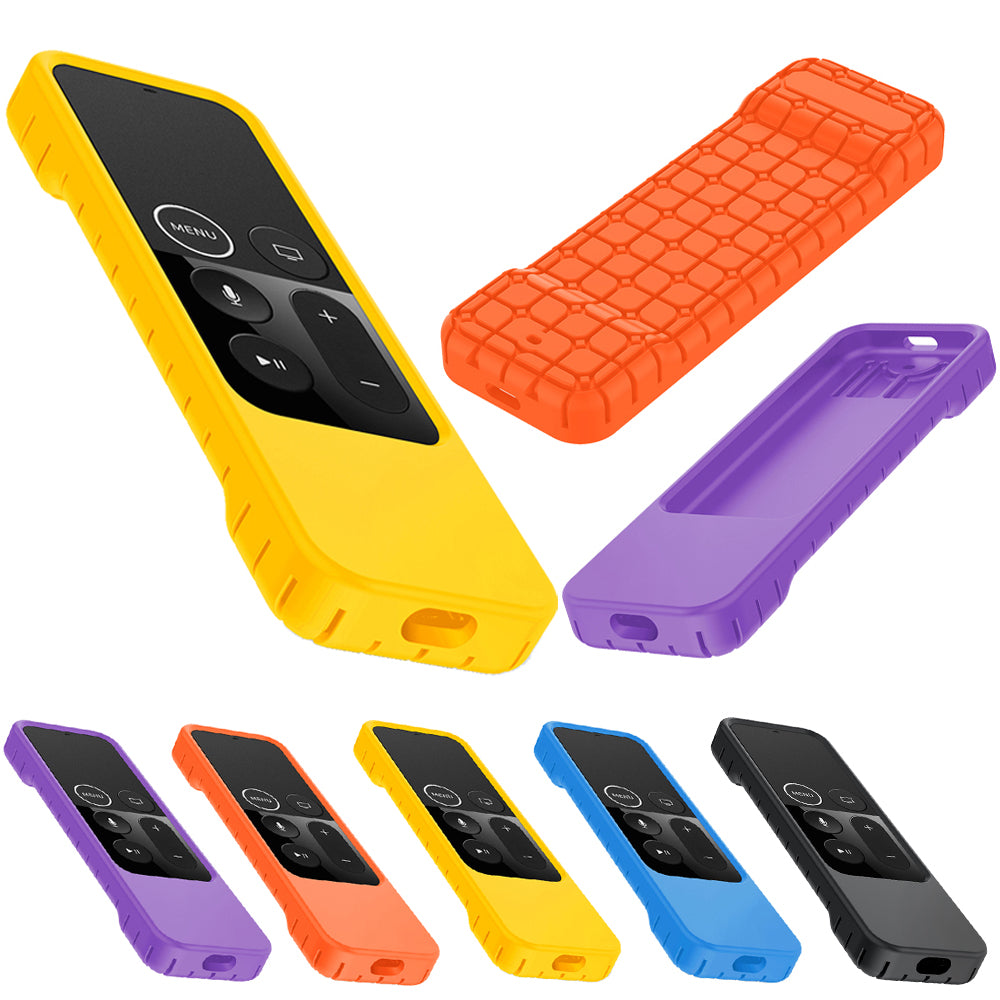 Grid Pattern Anti-slip Silicone Shockproof Case for Apple TV 4K 5th/4th Gen Remote Controller