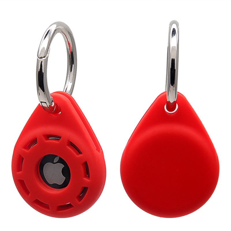 Anti-Drop Silicone Protective Case Cover with Ring Buckle for Apple AirTag Bluetooth Locator