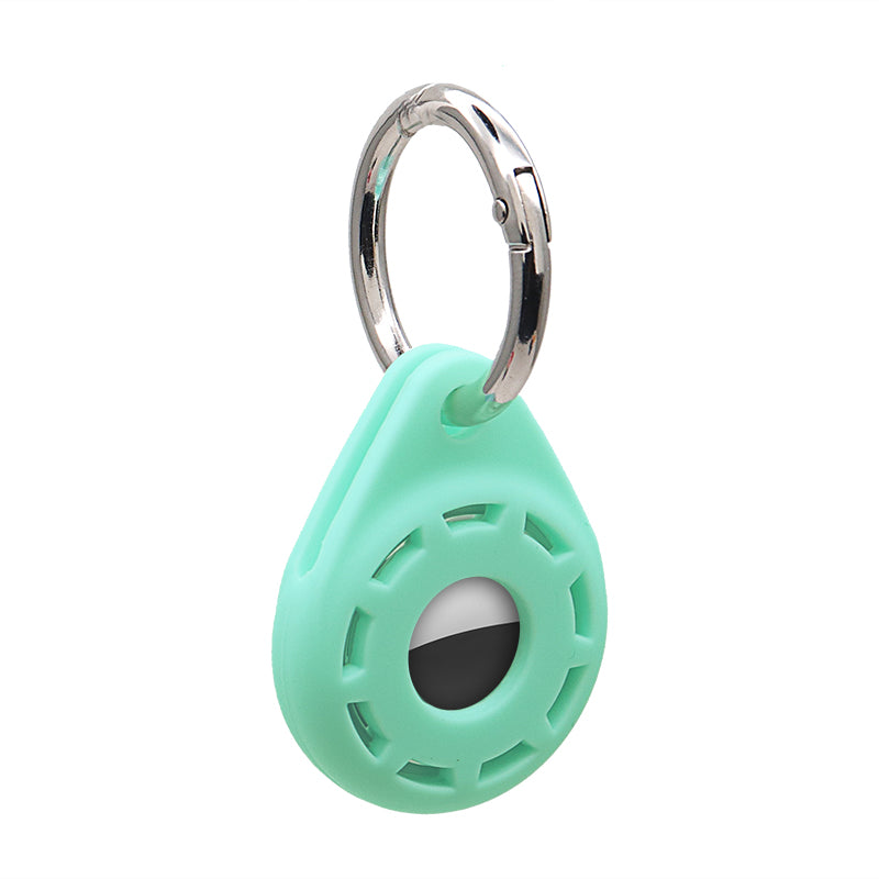 Anti-Drop Silicone Protective Case Cover with Ring Buckle for Apple AirTag Bluetooth Locator