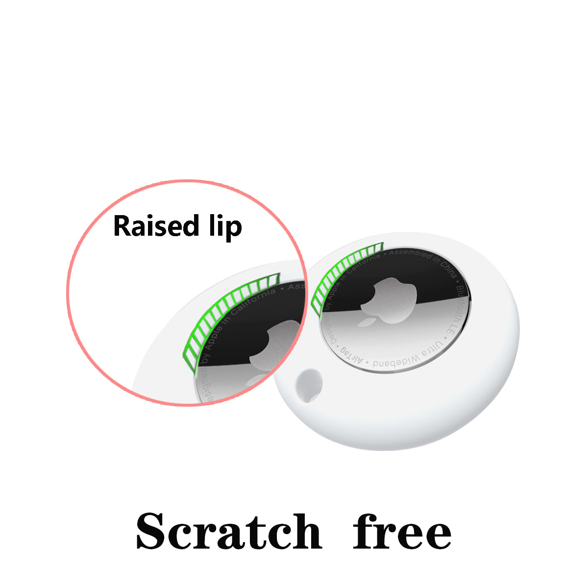 Round Silicone Anti-lost Protective Case Cover for Apple AirTag Bluetooth Locator