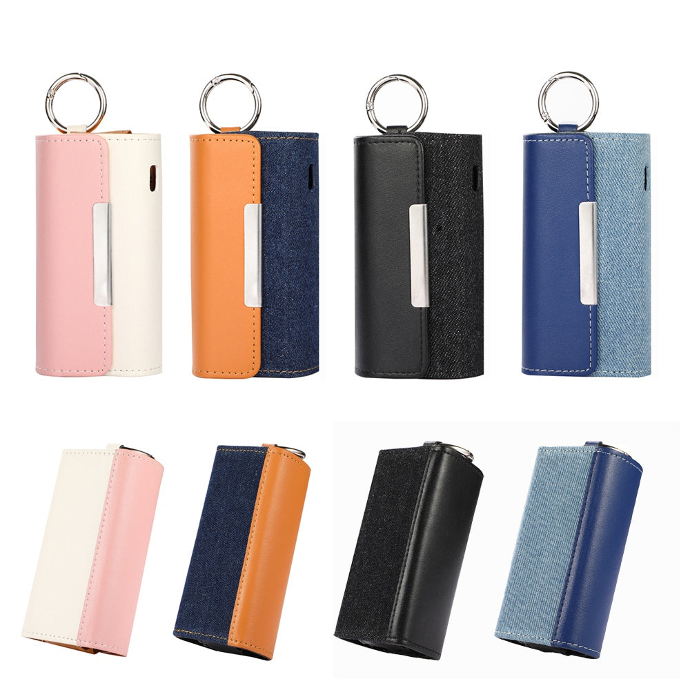 For IQOS ILUMA E-cigarette Portable Leather Protective Case Drop-proof Cover Storage Bag with Ring Buckle